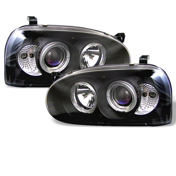 Spyder Auto 5012135 (Spyder) Volkswagen Golf III 93-98 Projector Headlights-LED Halo-Black-High H1 (