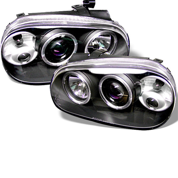 Spyder Auto 5012159 (Spyder) Volkswagen Golf IV 99-05 Projector Headlights-LED Halo-Black-High H1 (I