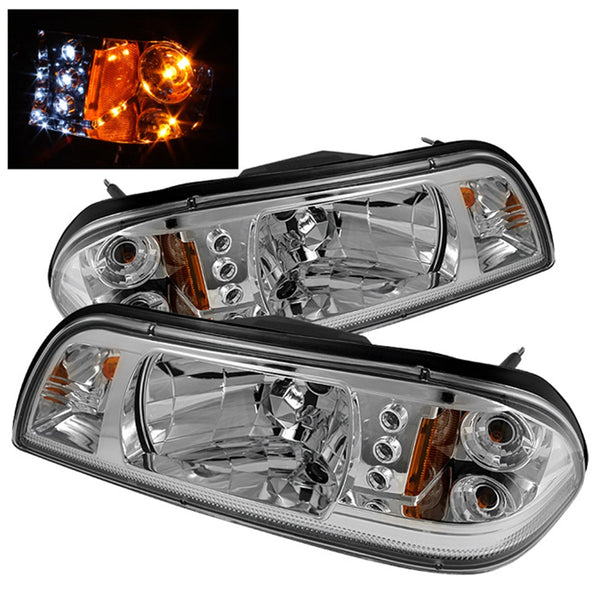 Spyder Auto 5012548 (Spyder) Ford Mustang 87-93 1PC LED ( Replaceable LEDs ) Crystal Headlights-Chro