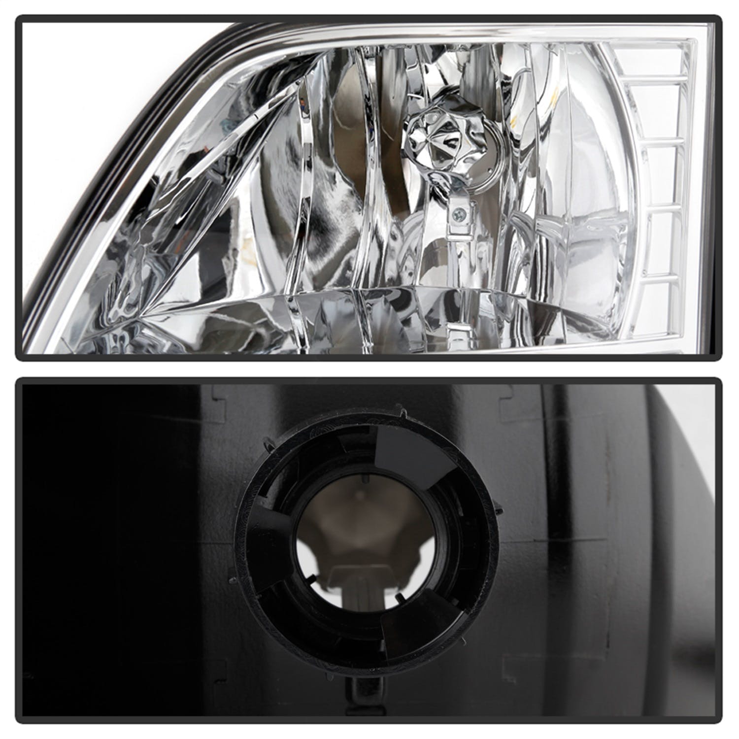 XTUNE POWER 5014191 Ford F150 97 03 Expedition 97 02 ( Will Not Fit Anything Before Manu. Date June 1997 ) Crystal Headlights with Clear LED Corners Chrome