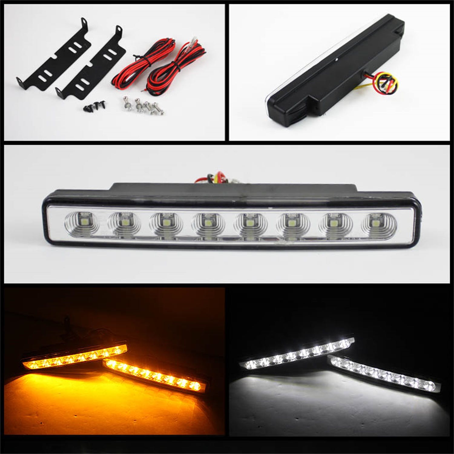 XTUNE POWER 5014924 DRL 0.5W LED with Amber Signal Lights Chrome