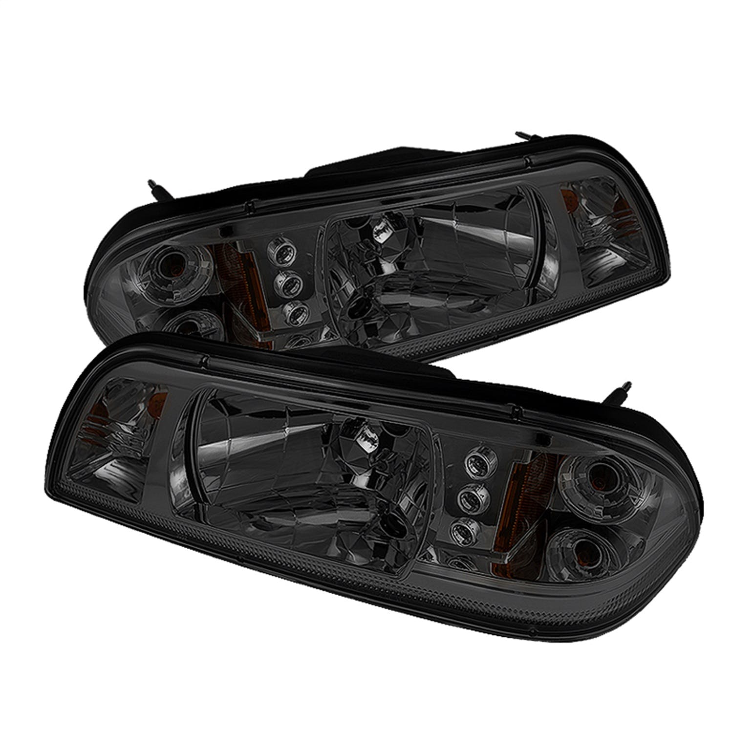 Spyder Auto 5016805 (Spyder) Ford Mustang 87-93 1PC LED ( Replaceable LEDs ) Crystal Headlights-Blac