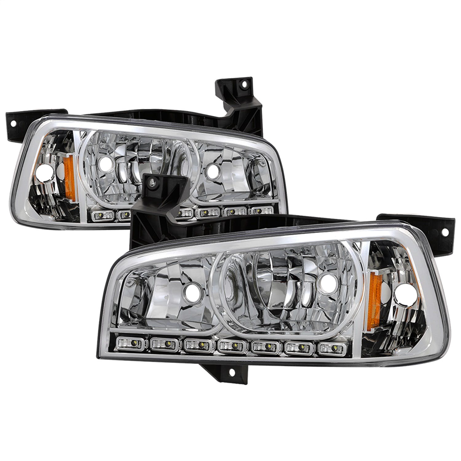 XTUNE POWER 5017628 Dodge Charger 06 10 1PC LED Crystal Headlights Chrome