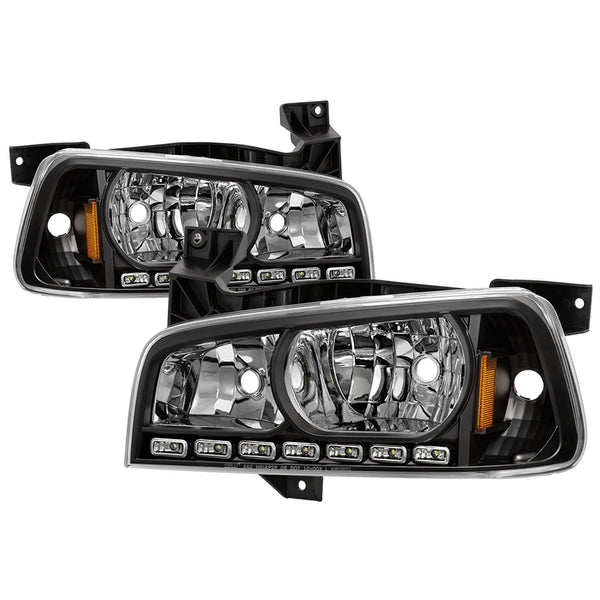 XTUNE POWER 5017635 Dodge Charger 06 10 1PC LED Crystal Headlights Black
