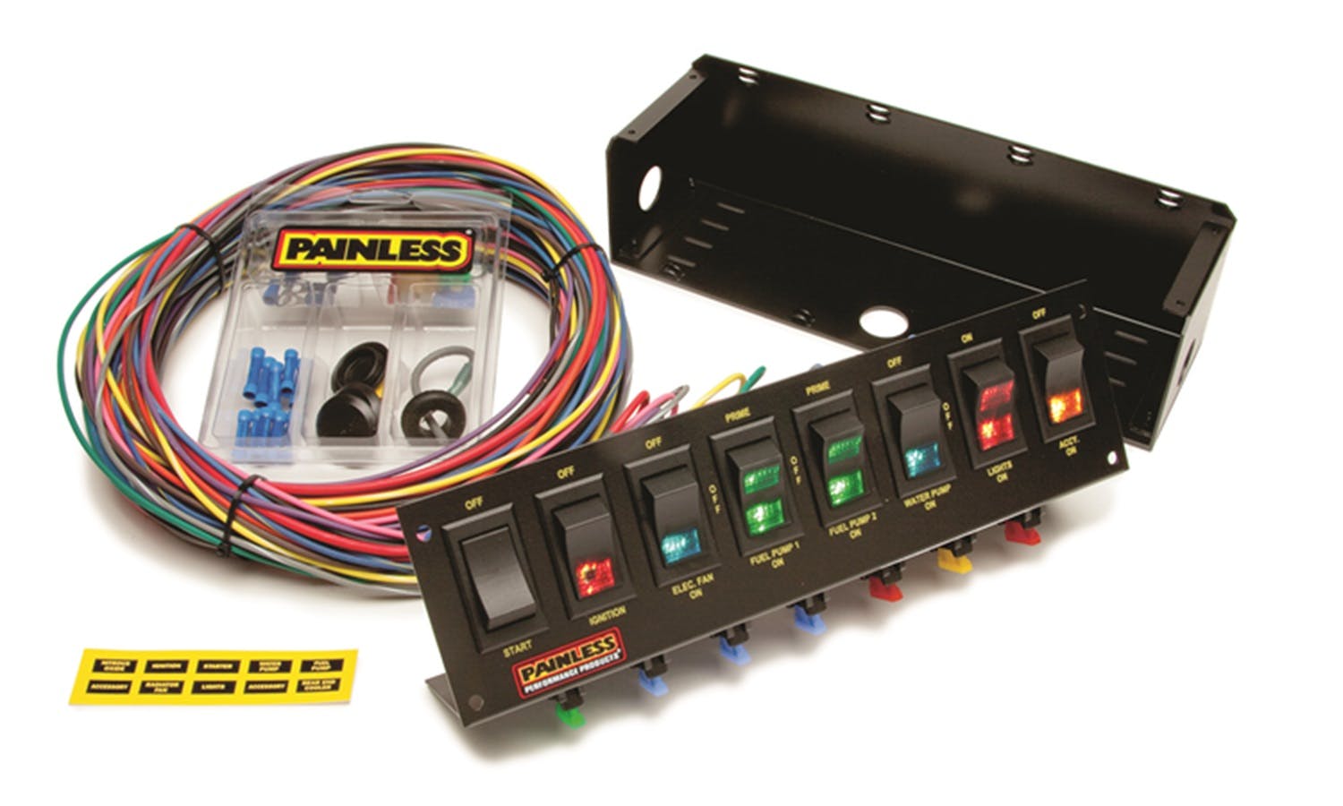 Painless 50303 8-Switch Fused Panel w/all necessary wiring/hardware