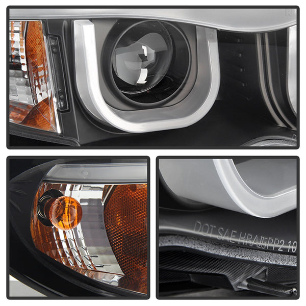 Spyder Auto 5031877 (Spyder) BMW E46 3-Series 02-05 4DR Projector Headlights 1PC-3D Halo-Black-High