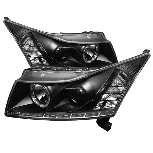 Spyder Auto 5037916 (Spyder) Chevy Cruze 11-14 Projector Headlights-LED Halo-DRL-Black-High H1 (Incl