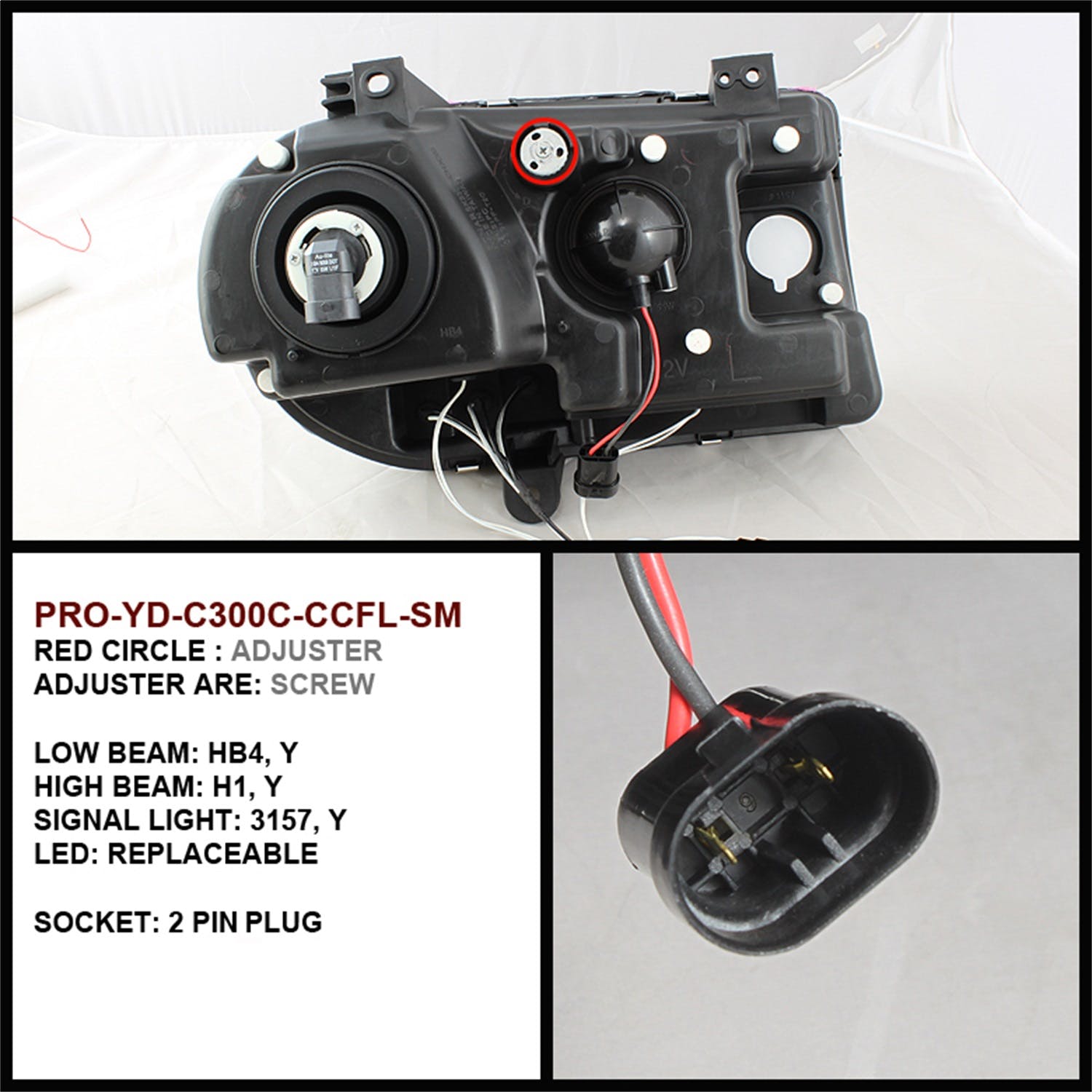 Spyder Auto 5041982 (Spyder) Chrysler 300C 05-10 Projector Headlights-CCFL Halo-LED ( Replaceable LE