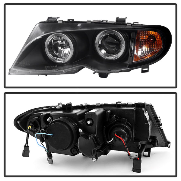 Spyder Auto 5042415 (Spyder) BMW E46 3-Series 02-05 4DR Projector Headlights 1PC-LED Halo-Black-High