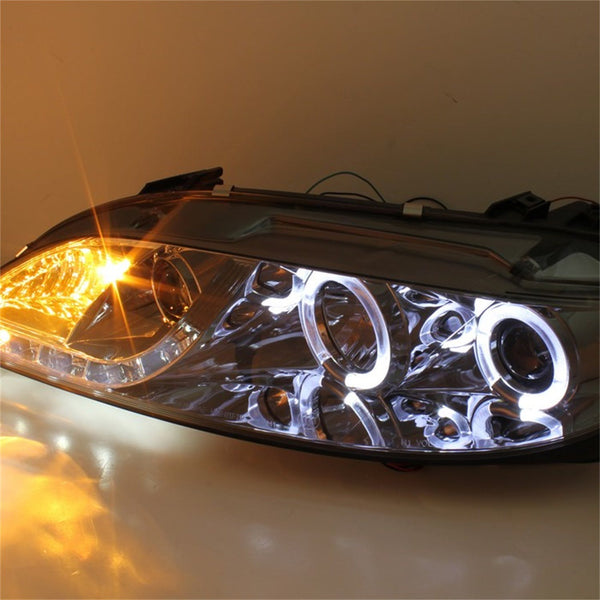 Spyder Auto 5042545 (Spyder) Mazda 6 03-05 With Fog Lights Projector Headlights-LED Halo-DRL-Smoke-H