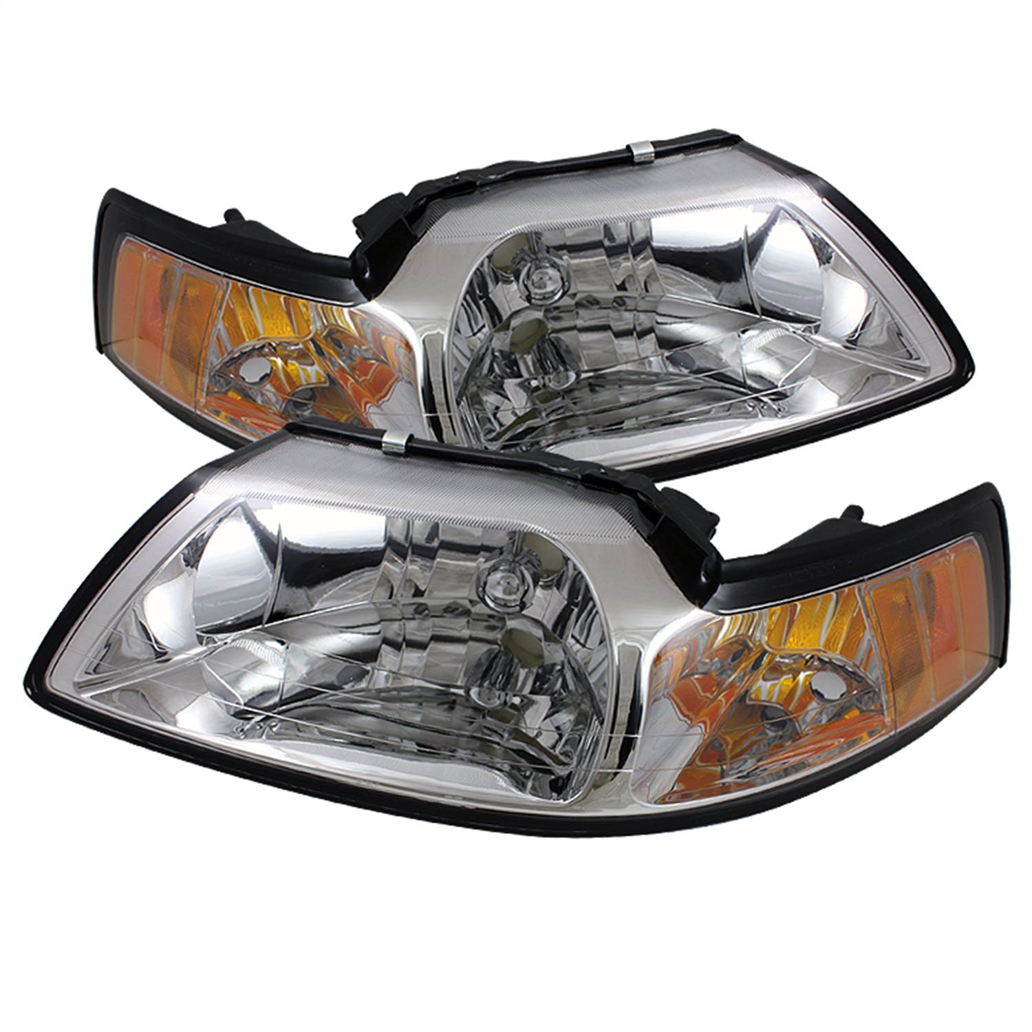 XTUNE POWER 5064493 Ford Mustang 99 04 Amber Crystal Headlights Chrome