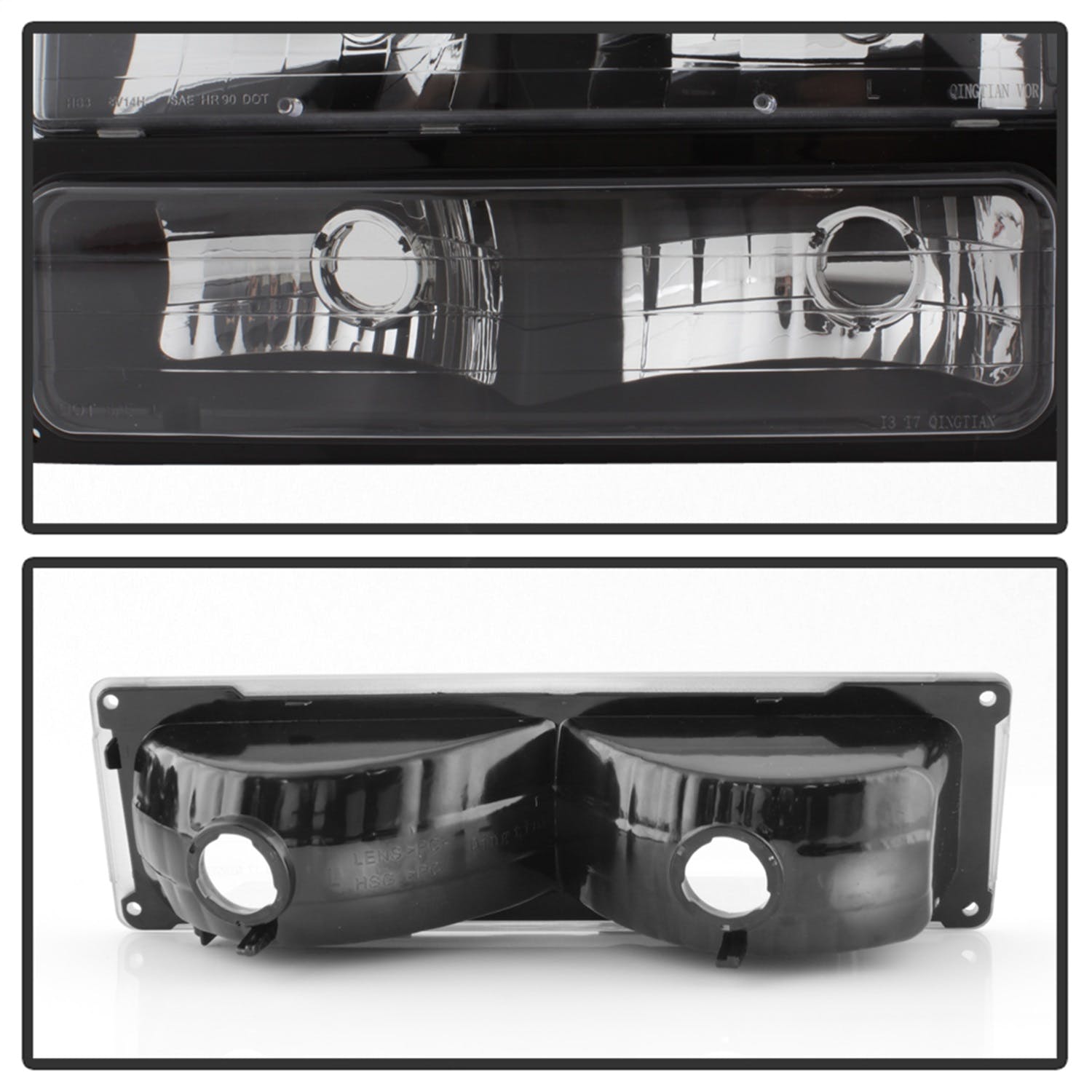 XTUNE POWER 5072221 Chevy C K Series 1500 2500 3500 94 98 Chevy Tahoe 95 99 Chevy Silverado 94 98 Chevy Suburban 94 98 Chevy Suburban 94 98 ( Not Compatible With Seal Beam Headlight ) Headlights with Corner and Parking Lights 8pcs sets Black