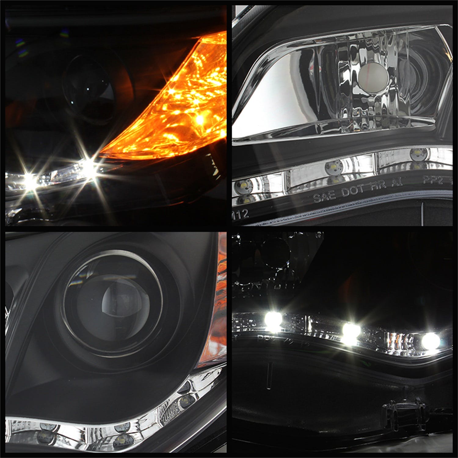 Spyder Auto 5072658 (Spyder) Toyota Camry 12-14 Projector Headlights-DRL-Black-High 9005 (Not Includ