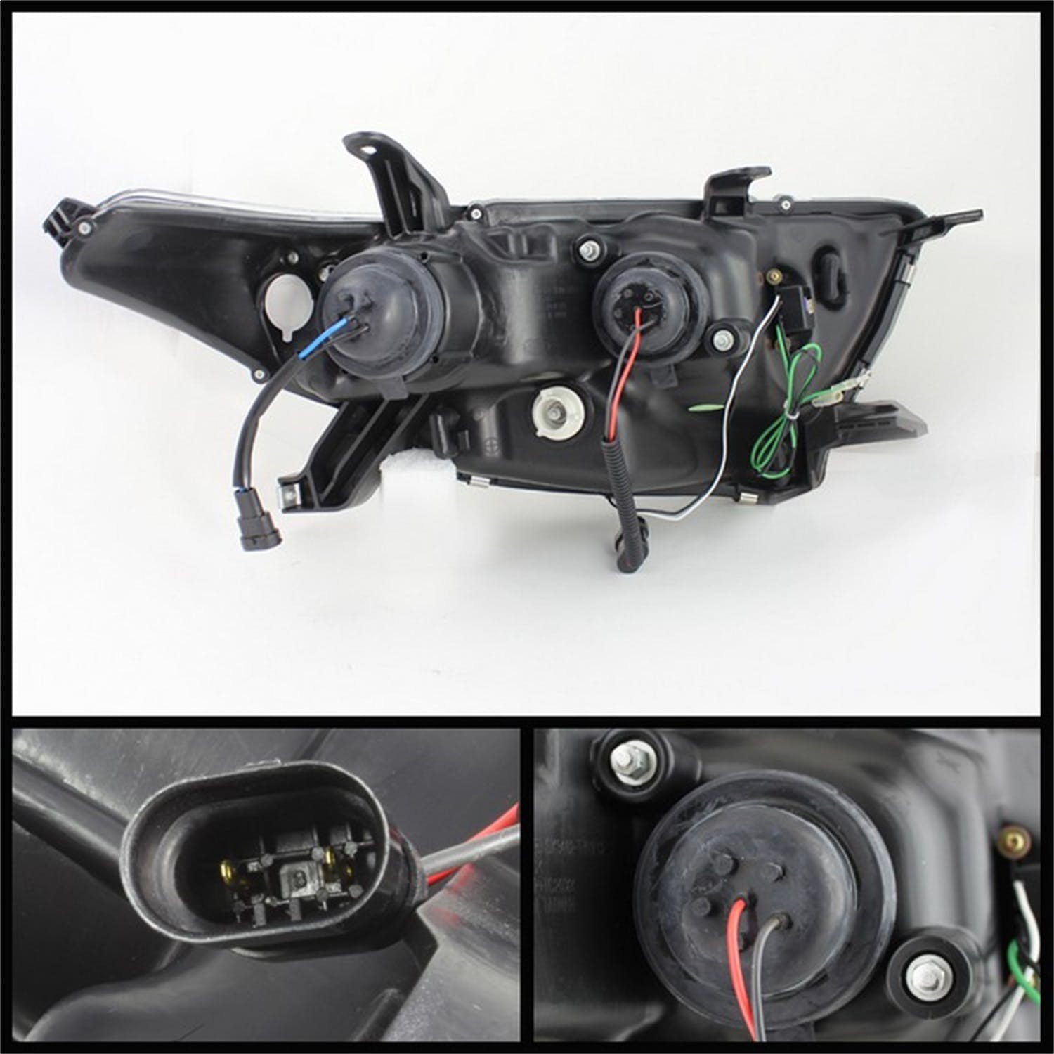 Spyder Auto 5075055 (Spyder) Toyota Highlander 11-13 Projector Headlights-3D DRL-Black-High H1 (Incl