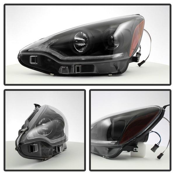 Spyder Auto 5076861 (Spyder) Toyota Prius C 2012-2013 Projector Headlights-Light Bar DRL-Black