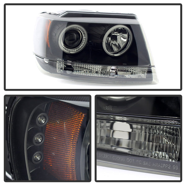 Spyder Auto 5078964 (Spyder) Jeep Grand Cherokee 99-04 Projector Headlights-CCFL Halo-LED ( Replacea