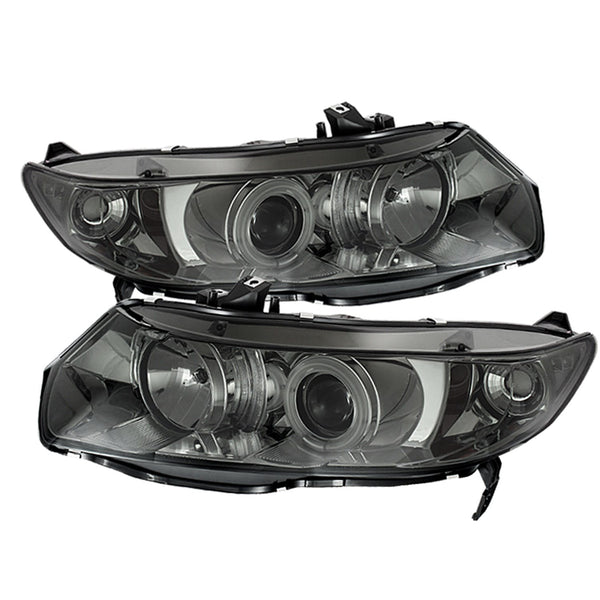 Spyder Auto 5079589 (Spyder) Honda Civic 06-08 2Dr Projector Headlights-CCFL Halo-Smoke-High H1 (Inc