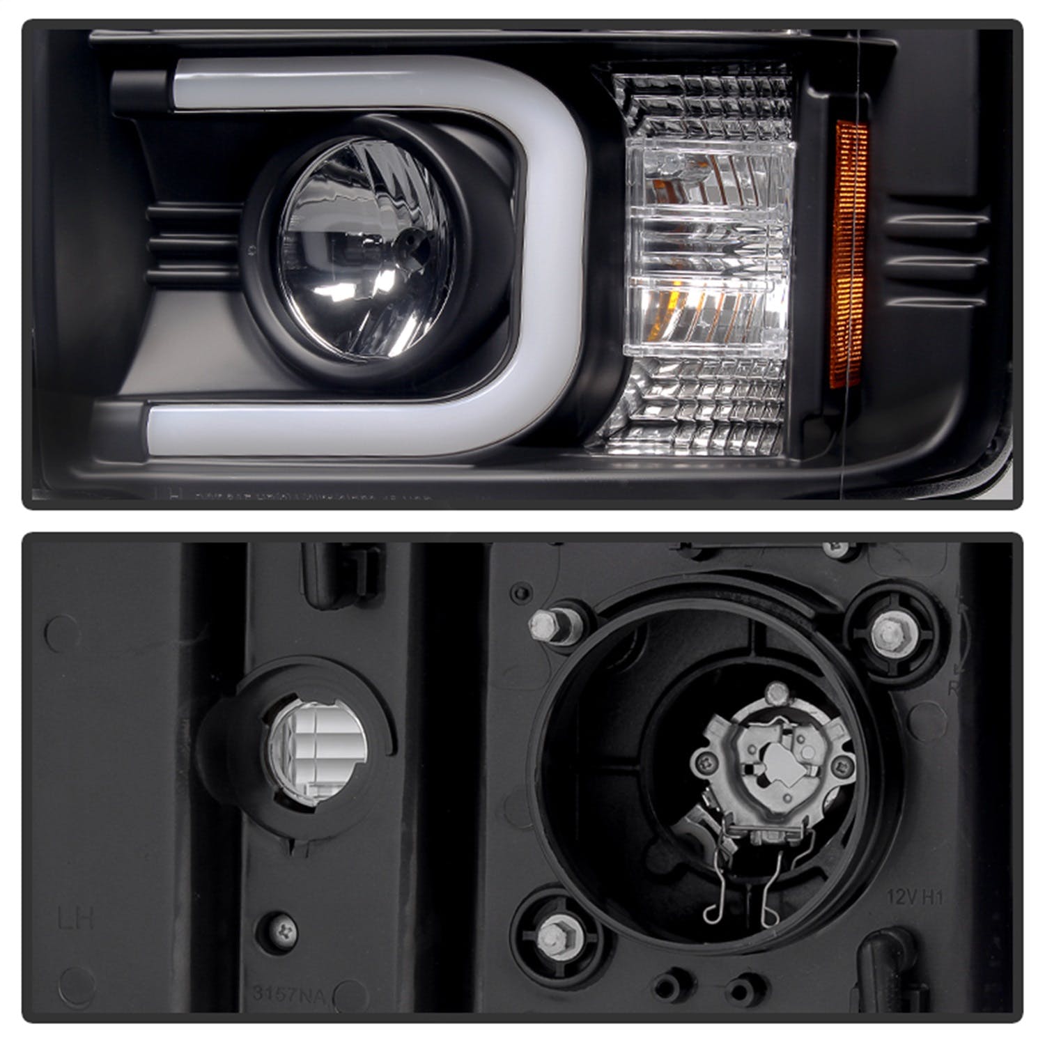 Spyder Auto 5081032 (Spyder) Chevy Silverado 15-16 2500/3500 HD Projector Headlights-Light Bar DRL-B