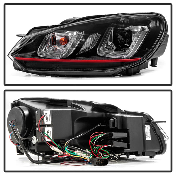 Spyder Auto 5082046 (Spyder) Volkswagen Golf/GTI 10-13 Version 3 Projector Headlights-Halogen Model