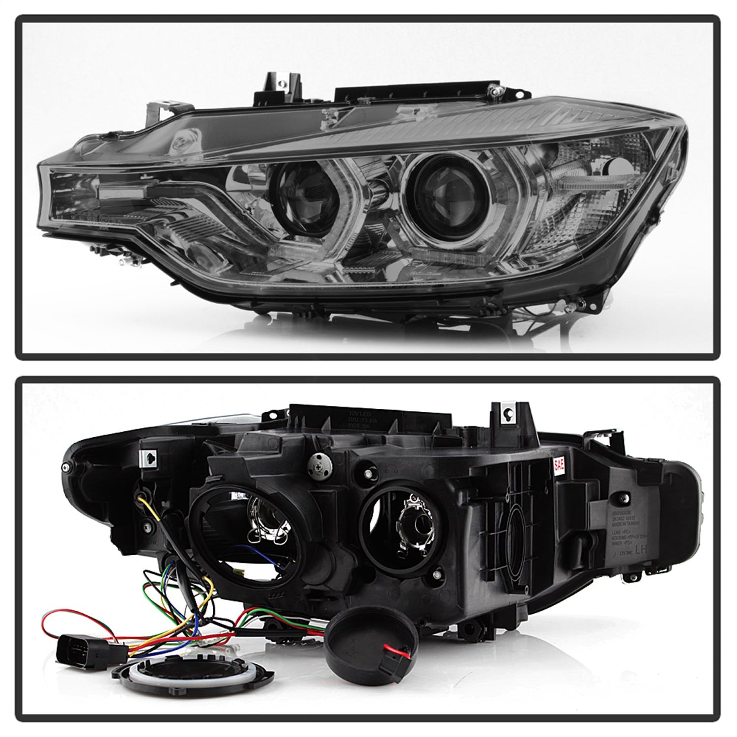 Spyder Auto 5084361 (Spyder) BMW F30 3 Series 2012-2014 4DR Projector Headlights-LED DRL-Smoke