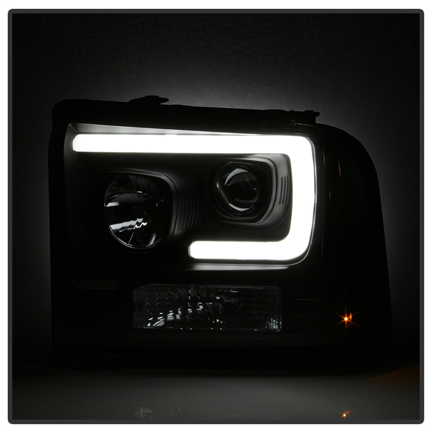 Spyder Auto 5084507 (Spyder) Ford F250/350/450 Super Duty 05-07 Light Bar Projector Headlights-Black