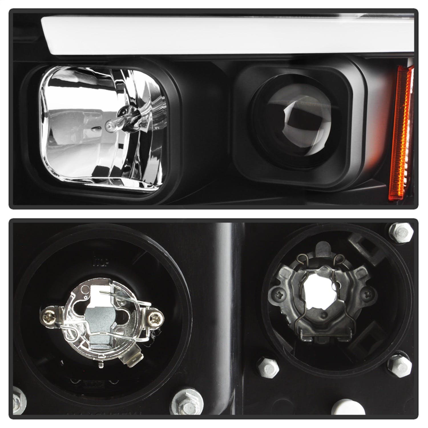 Spyder Auto 5084606 (Spyder) Dodge Ram 1500 02-05/Ram 2500/3500 03-05 Light Bar Projector Headlights