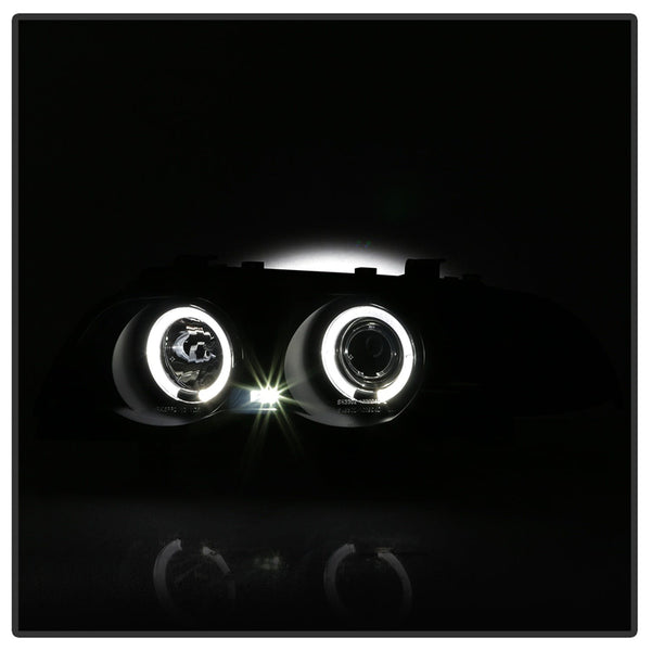 Spyder Auto 5084804 (Spyder) BMW E46 3-Series 99-01 4DR Projector Headlights 1PC-LED Halo-Amber Refl