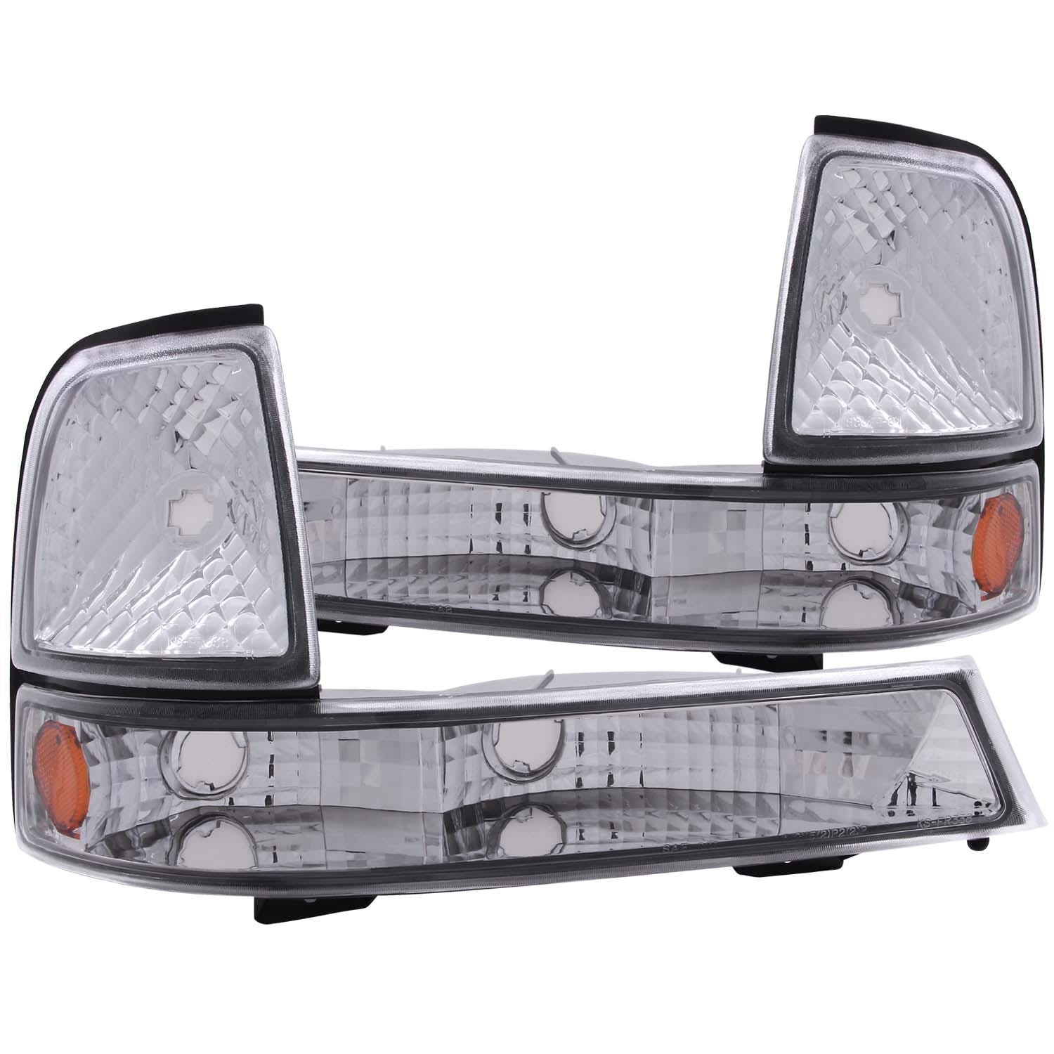AnzoUSA 511003 Euro Parking Lights Chrome with Amber Reflector