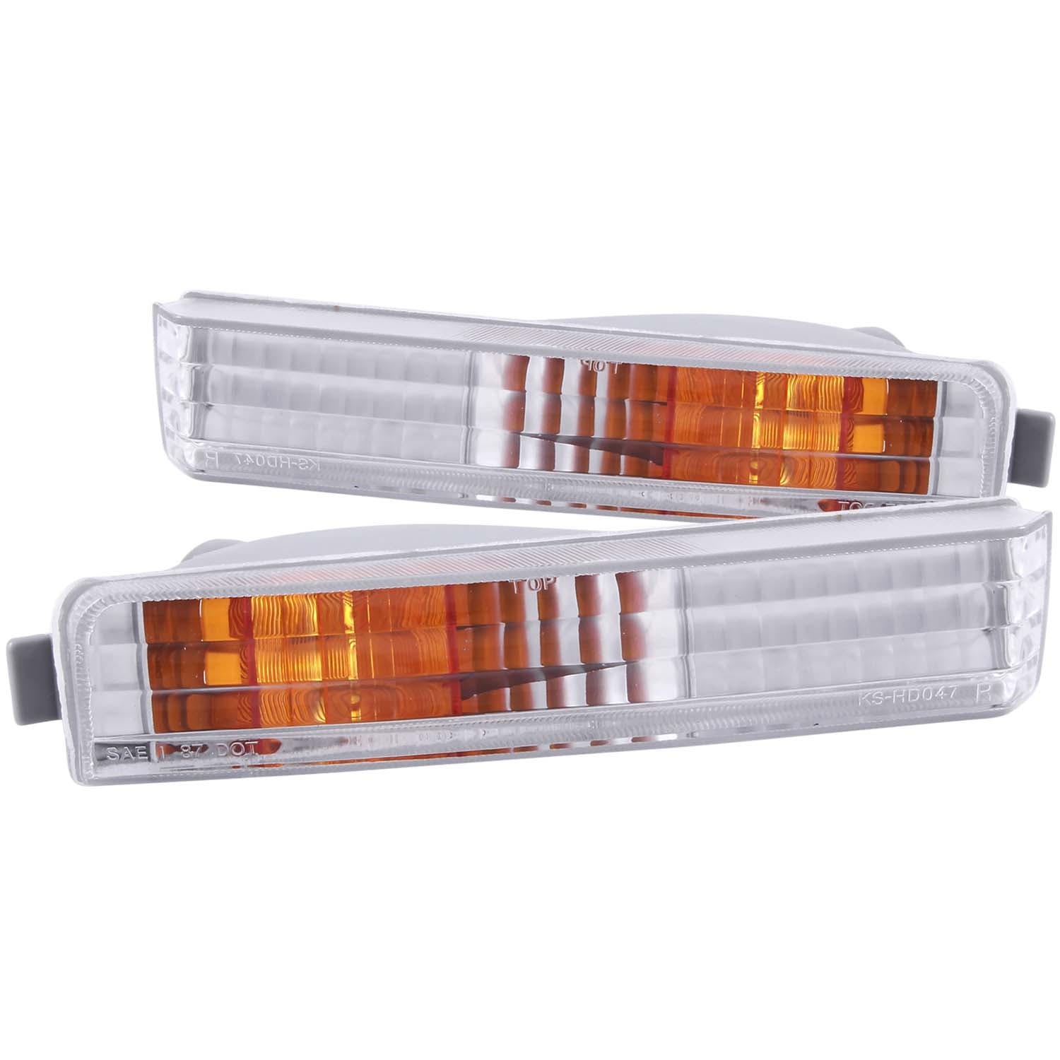 AnzoUSA 511006 Euro Parking Lights Chrome with Amber Reflector