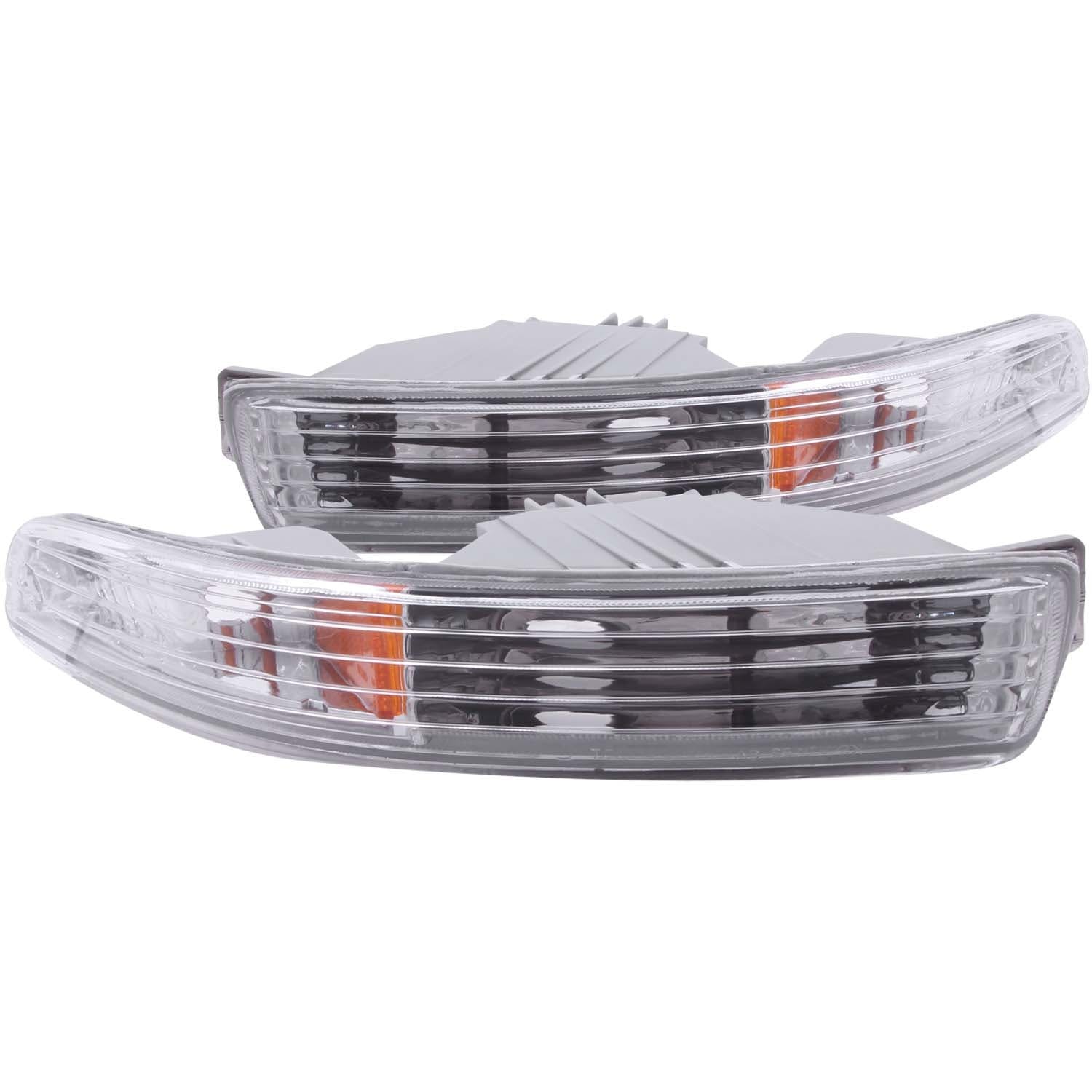 AnzoUSA 511020 Euro Parking Lights Chrome with Amber Reflector