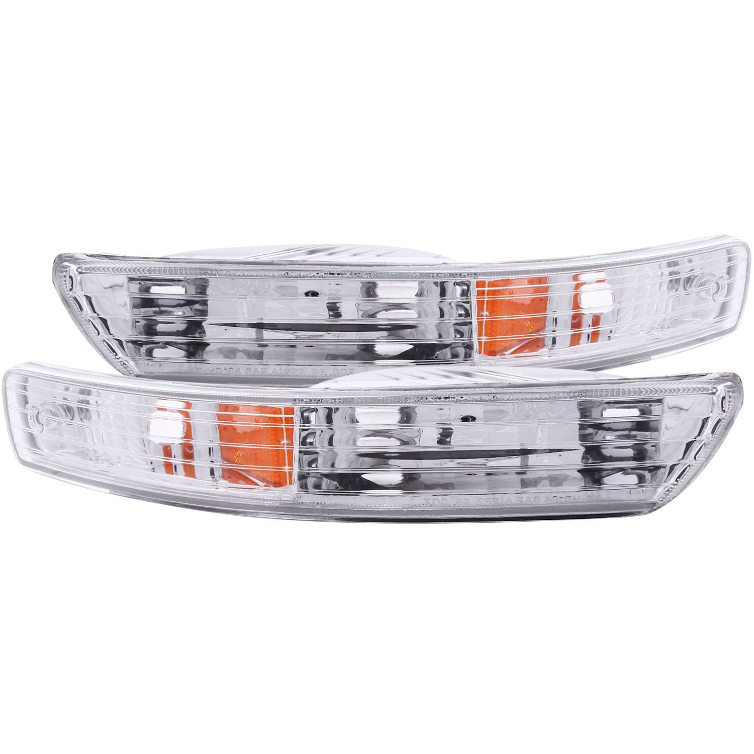 AnzoUSA 511021 Euro Parking Lights Chrome with Amber Reflector