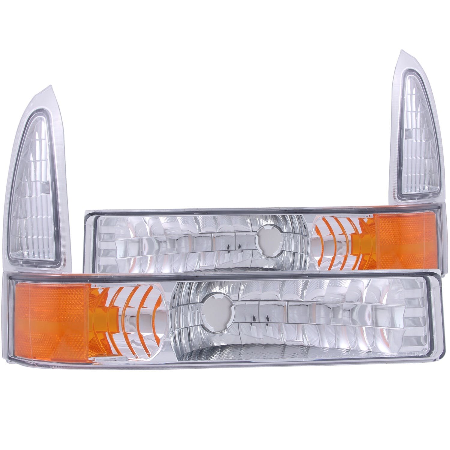 AnzoUSA 511039 Euro Parking Lights Chrome with Amber Reflector