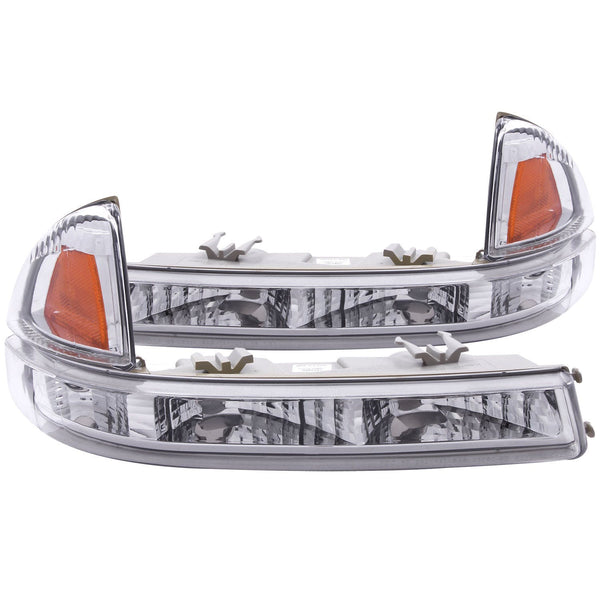 AnzoUSA 511044 Euro Parking Lights Chrome with Amber Reflector