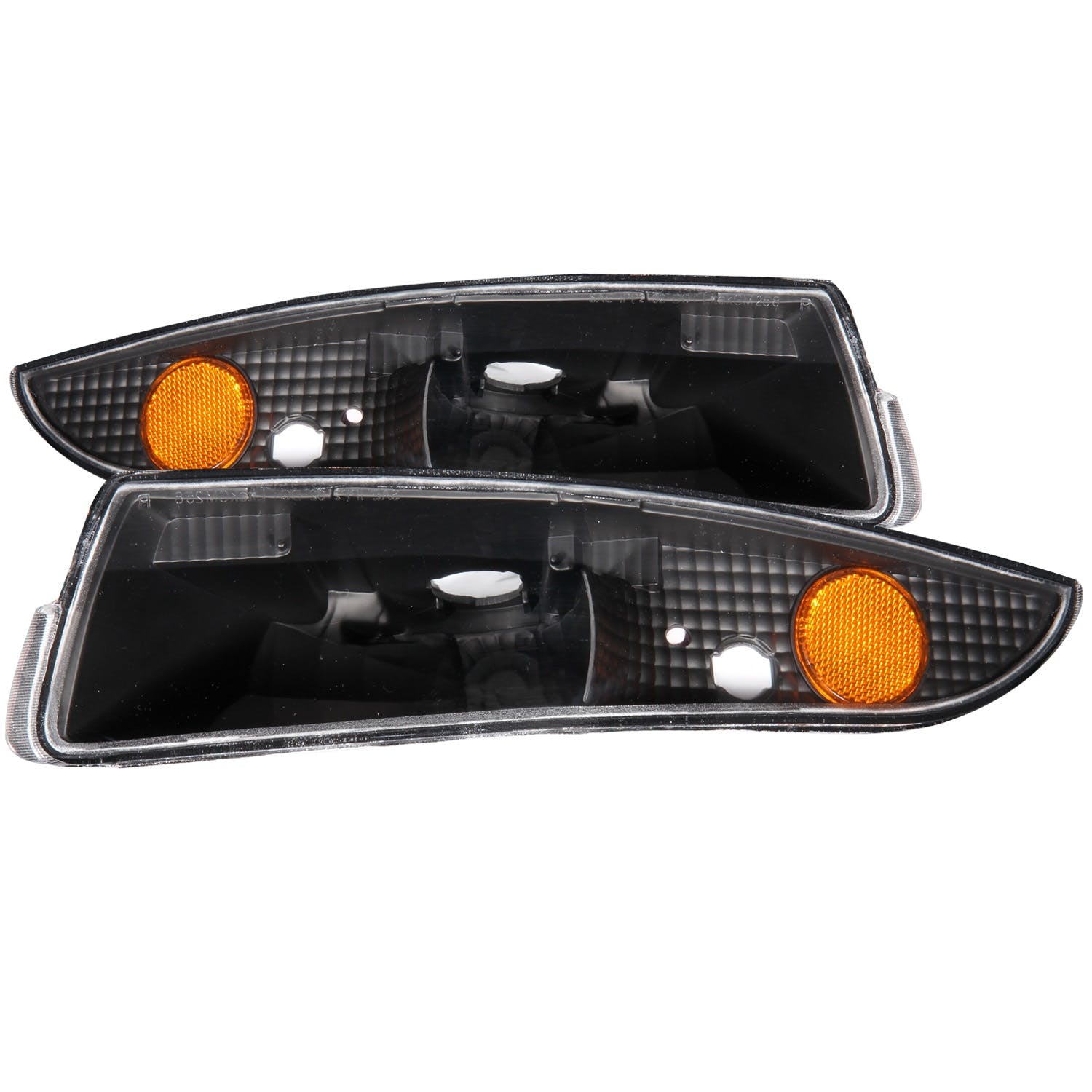 AnzoUSA 511045 Euro Parking Lights Black with Amber Reflector