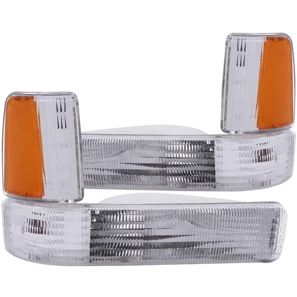 AnzoUSA 511047 Euro Parking Lights Chrome with Amber Reflector