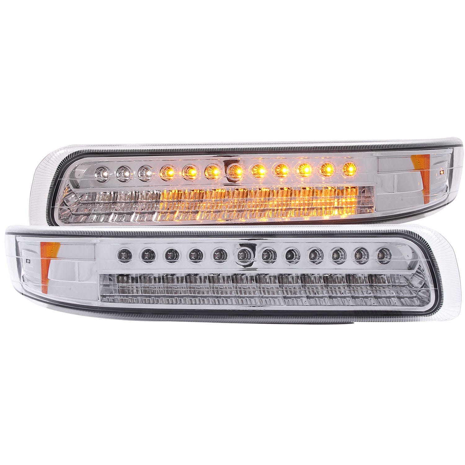 AnzoUSA 511054 LED Parking Lights Chrome with Amber Reflector