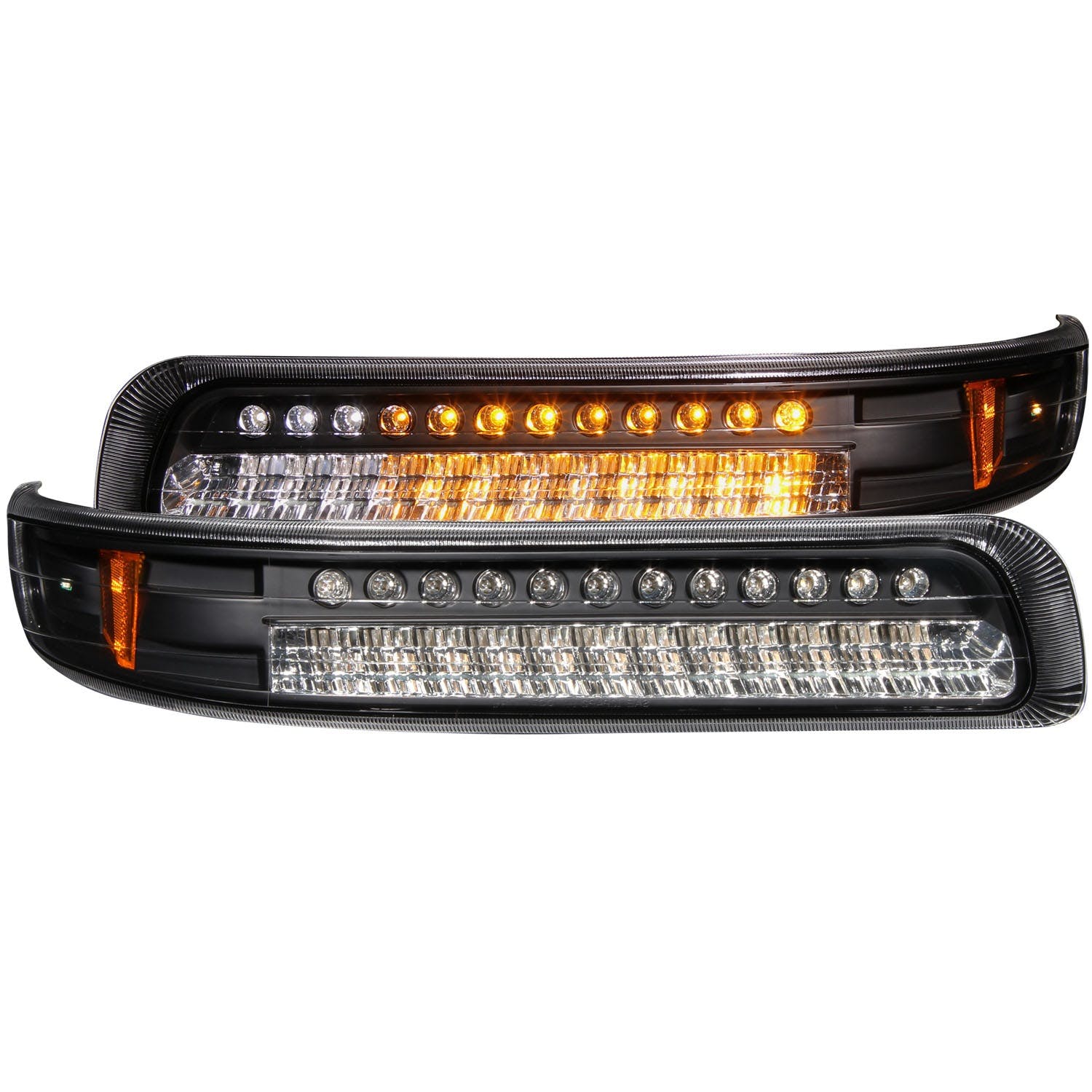 AnzoUSA 511055 LED Parking Lights Black with Amber Reflector