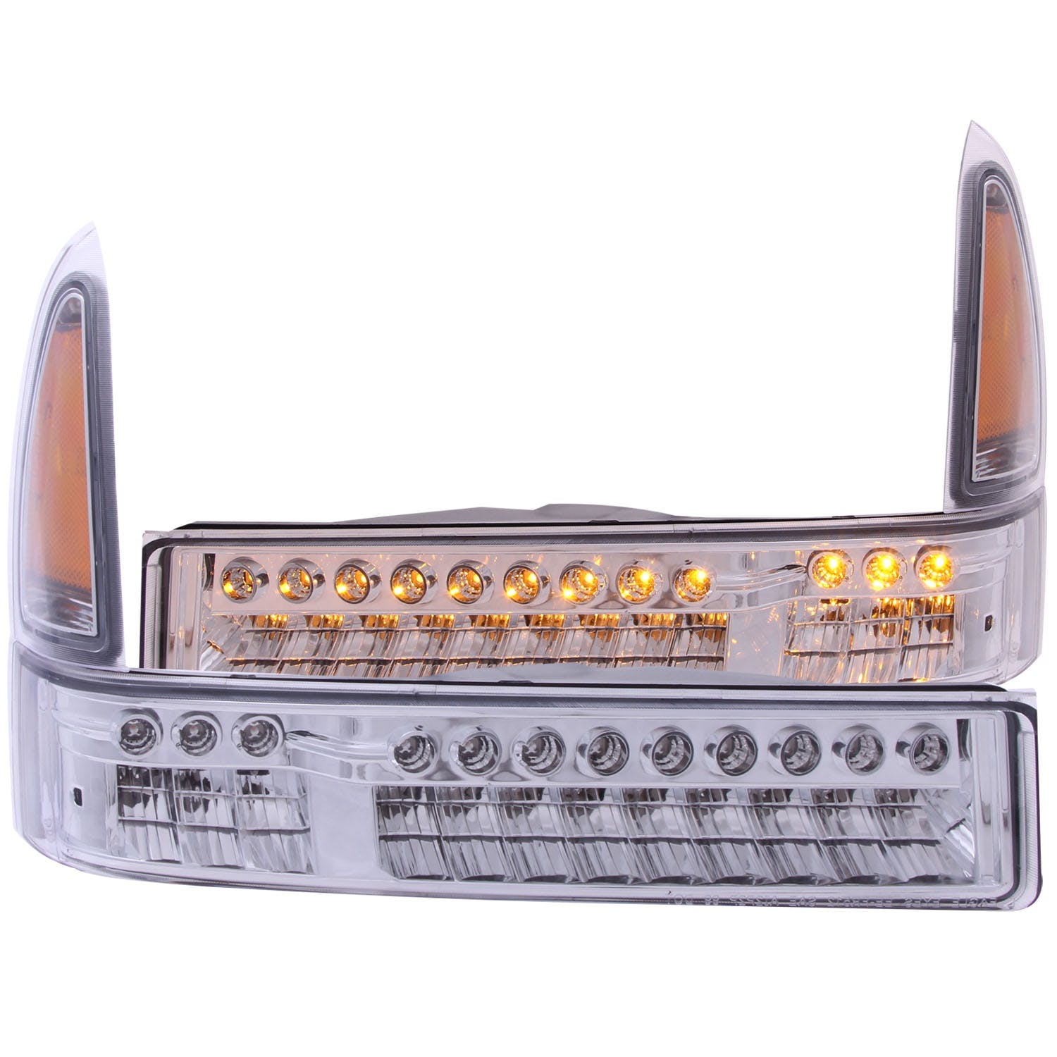 AnzoUSA 511056 LED Parking Lights Chrome with Amber Reflector
