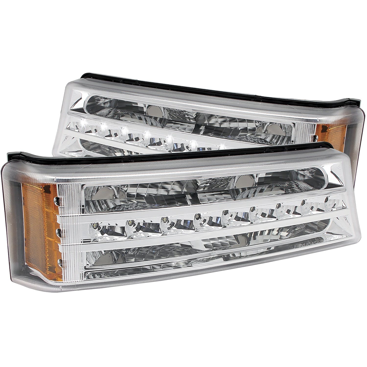 AnzoUSA 511066 LED Parking Lights Chrome with Amber Reflector