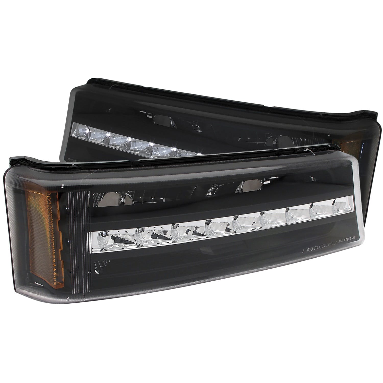 AnzoUSA 511067 LED Parking Lights Black with Amber Reflector