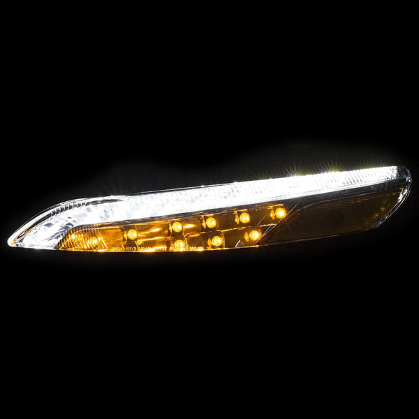 AnzoUSA 511081 LED Parking Lights Chrome with Amber Reflector