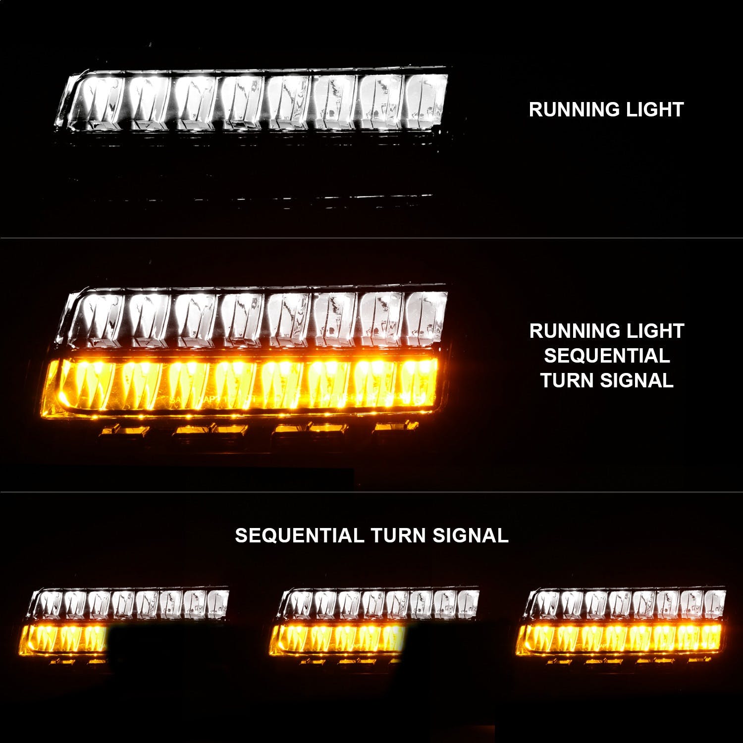 AnzoUSA 511085 LED Side Markers Chrome Housing Smoke Lens with Sequential Signal