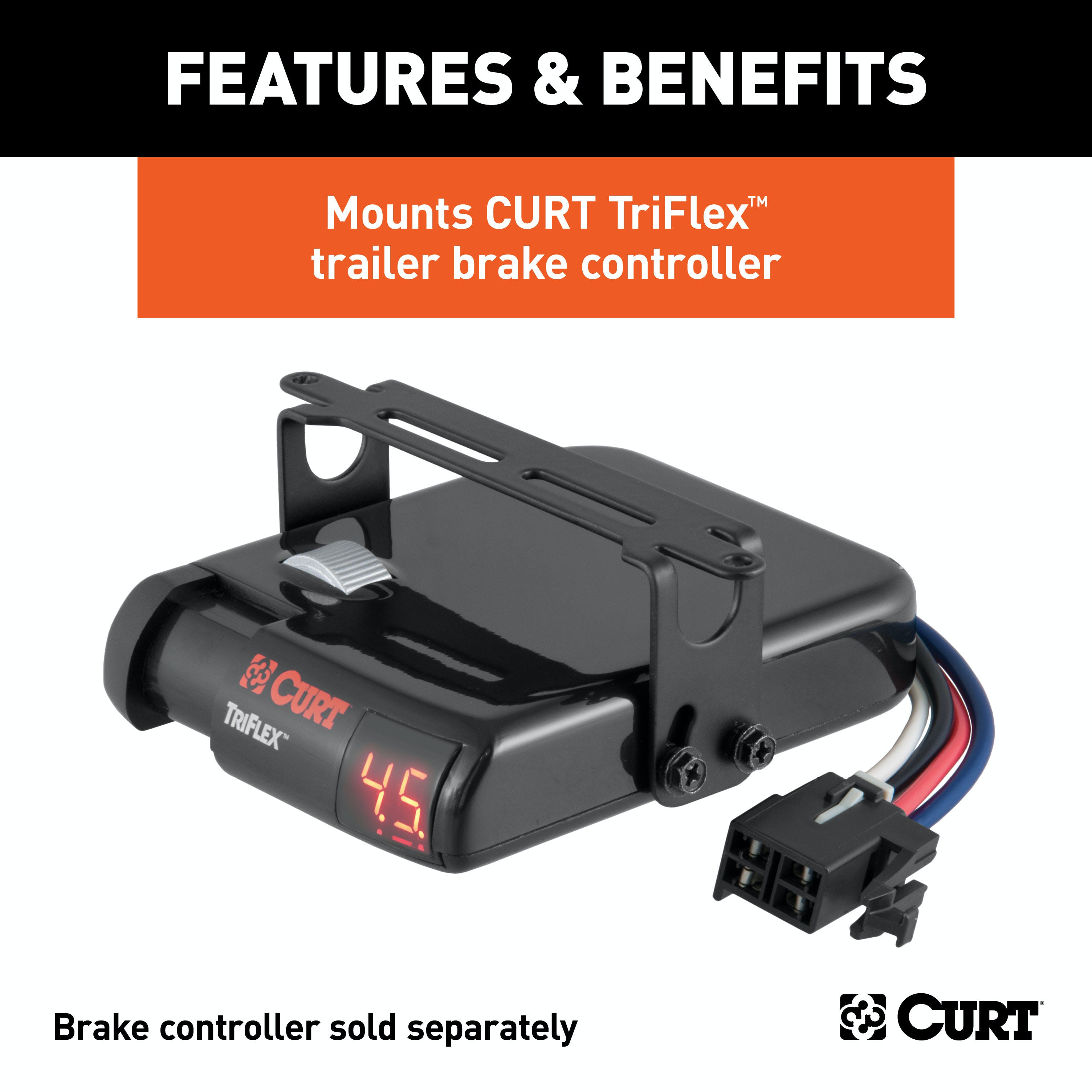 CURT 51144 TriFlex Trailer Brake Controller Mounting Bracket