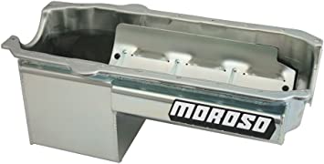 Moroso 21017 Wet Sump Kicked-Out Steel Oil Pan (8.25/4.75 deep/7qt/Core-Base/Tray/SBC/-80)