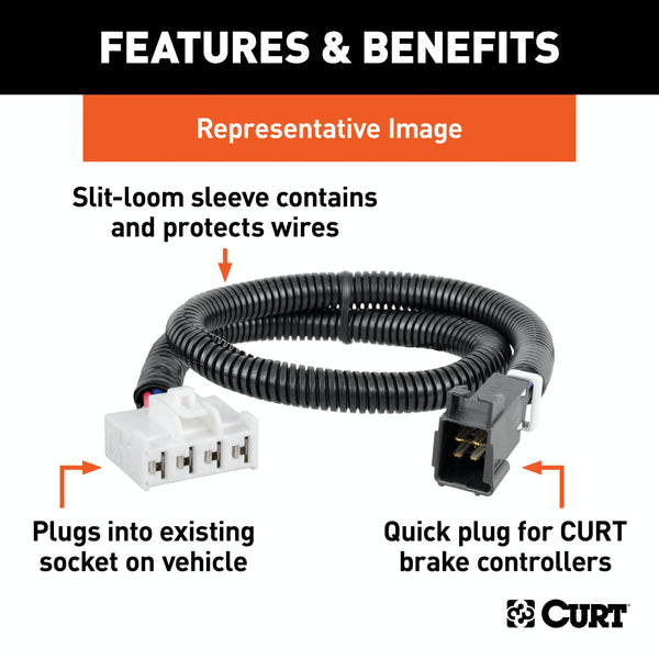 CURT 51432 Brake Controller Harness, Select Ford F-Series, E-Series, Expedition, Navigator