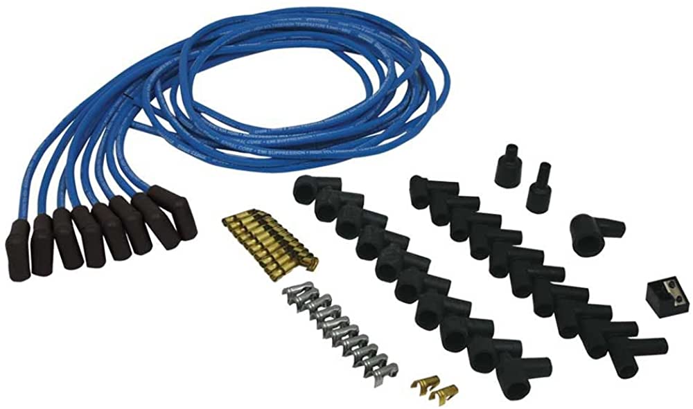 Moroso 73225 Blue Max Universal Spiral Core Wire Set (Blue/Unsleeved/8-Cyl./90° Boots)