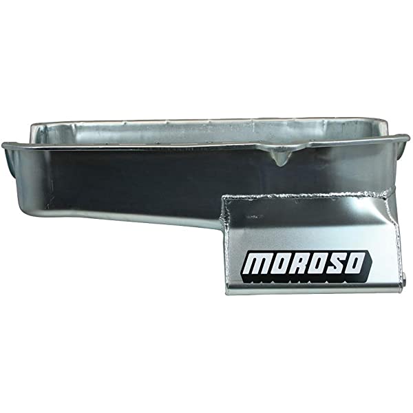 Moroso 20190 Wet Sump Kicked-Out Steel Oil Pan (8.25 deep/7qt/Baffled/SBC-Most Chassis)