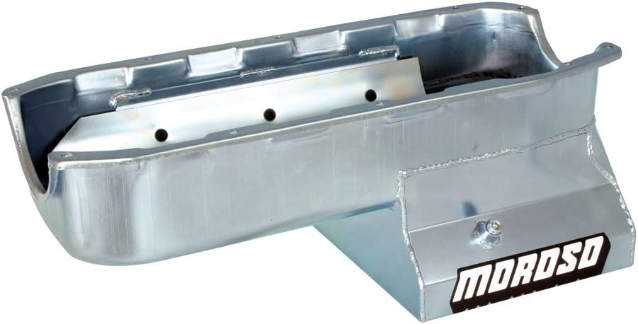 Moroso 20196 Wet Sump Kicked-Out Steel Oil Pan (8.25 deep/7qt/Windage Tray/SBC-Pre-85)