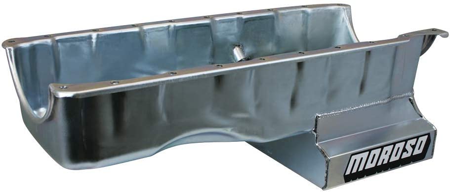 Moroso 20413 Wet Kicked-Out Sump Steel Oil Pan (8 deep/6qt/Core-Based/BBC-Gen V/VI, 64-72)