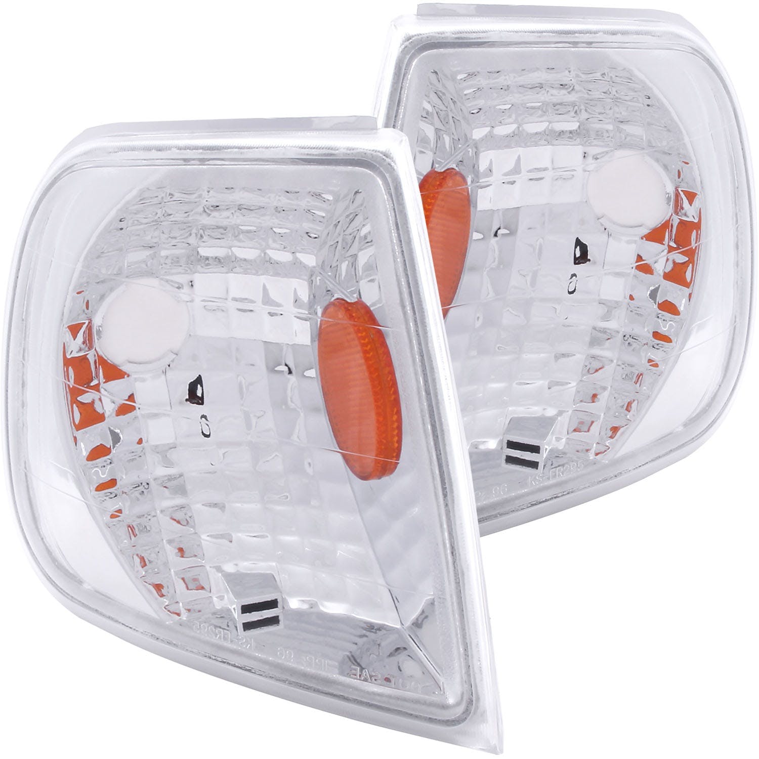 AnzoUSA 521012 Euro Corner Lights Chrome with Amber Reflector